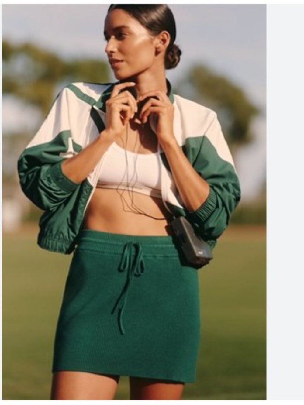LSPACE x Anthropologie Jet Set Mini Skirt in Green - Size Medium - NWT